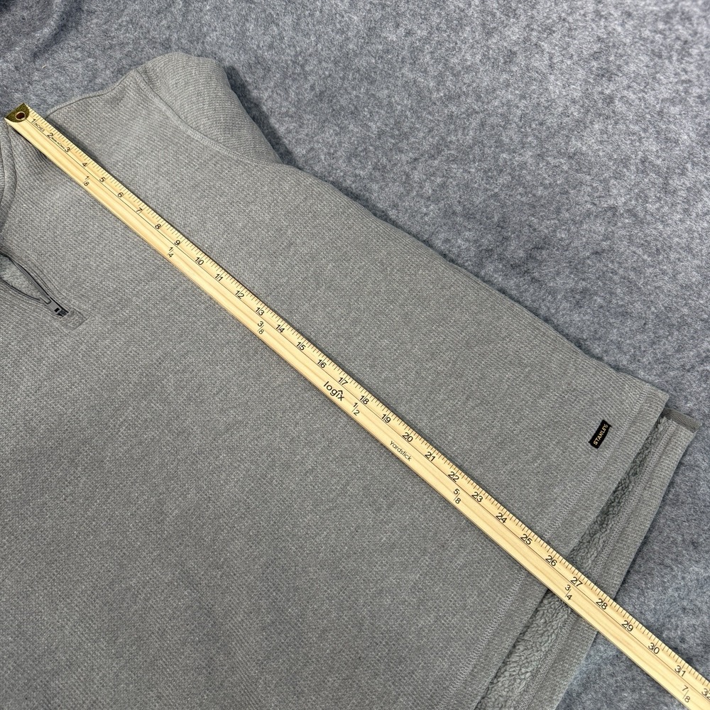 Stanley Sweatshirt Mens M Gray Sherpa Lined Quarter Zip Pullover Outdoors Casual - Picture 11 of 14
